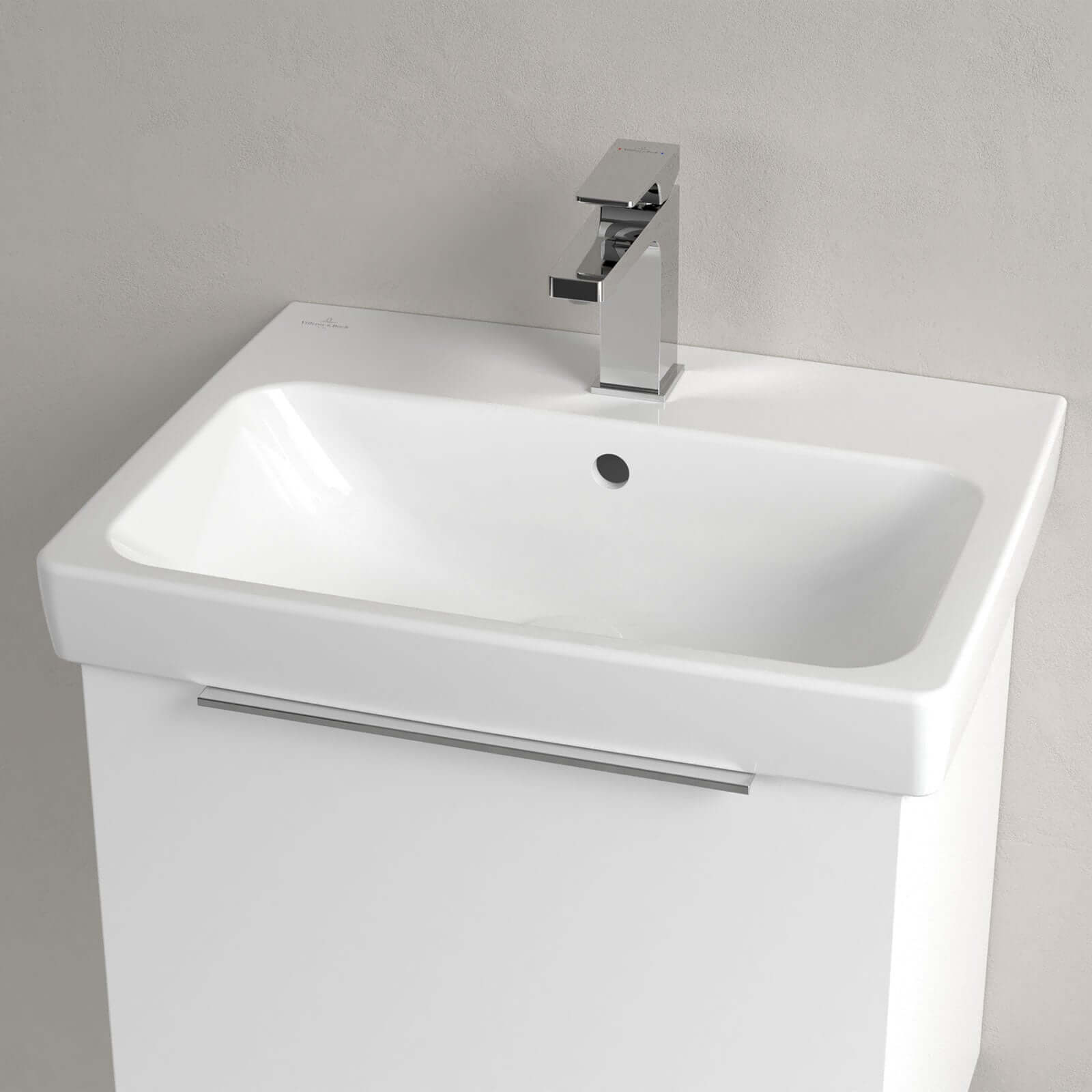 Villeroy & Boch Architectura 550x420 White Alpin 1TH Rectangular Wall Hung Wash Basin