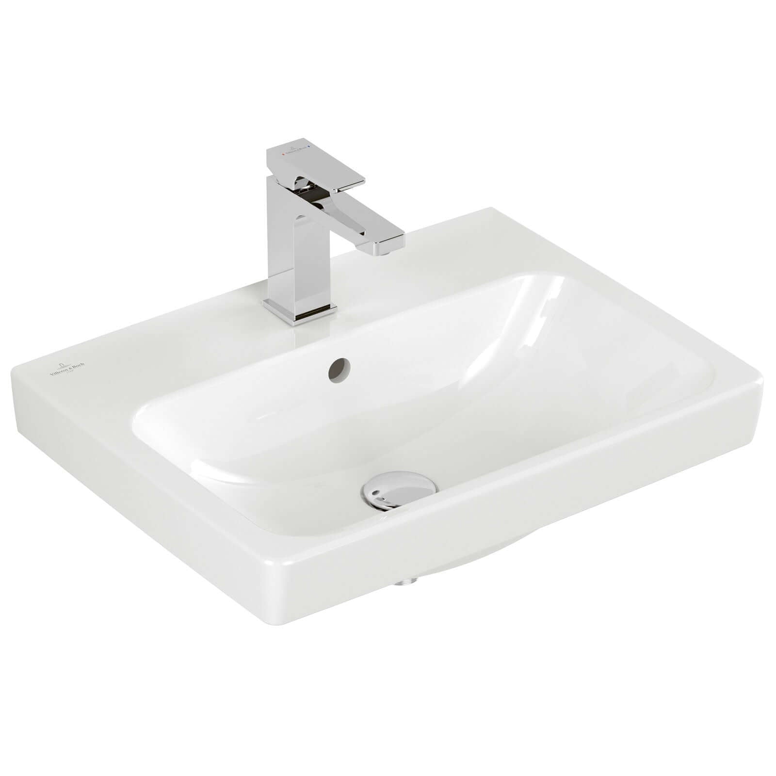 Villeroy & Boch Architectura 550x420 White Alpin 1TH Rectangular Wall Hung Wash Basin