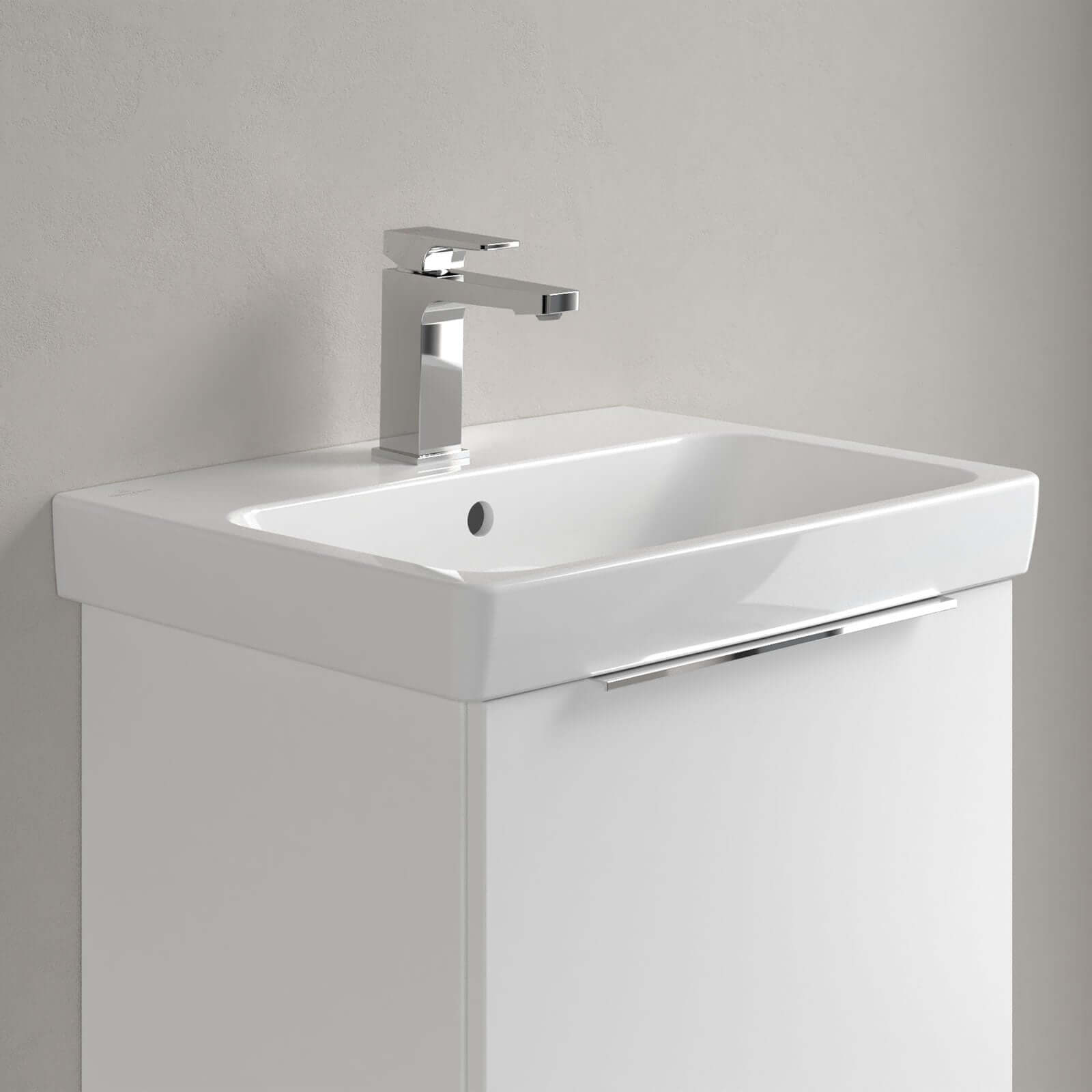 Villeroy & Boch Architectura 550x420 White Alpin 1TH Rectangular Wall Hung Wash Basin