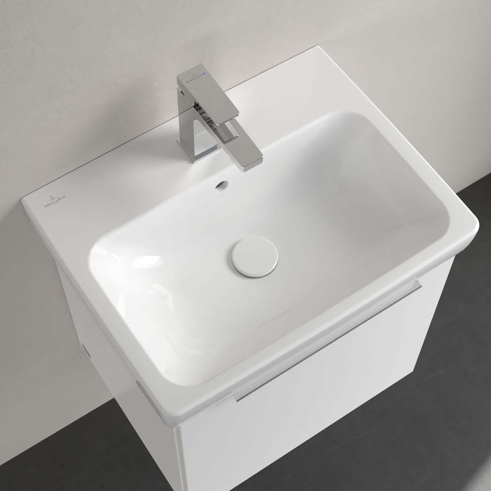 Villeroy & Boch Architectura 550x420 White Alpin 1TH Rectangular Wall Hung Wash Basin