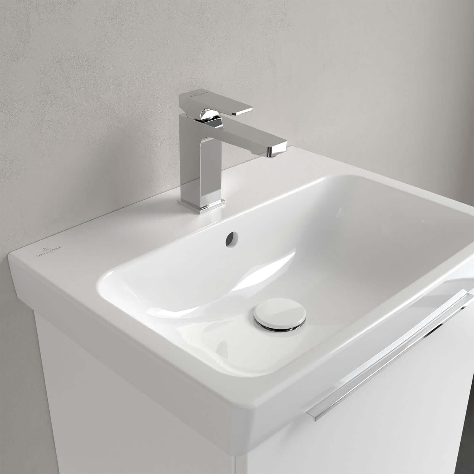 Villeroy & Boch Architectura 550x420 White Alpin 1TH Rectangular Wall Hung Wash Basin
