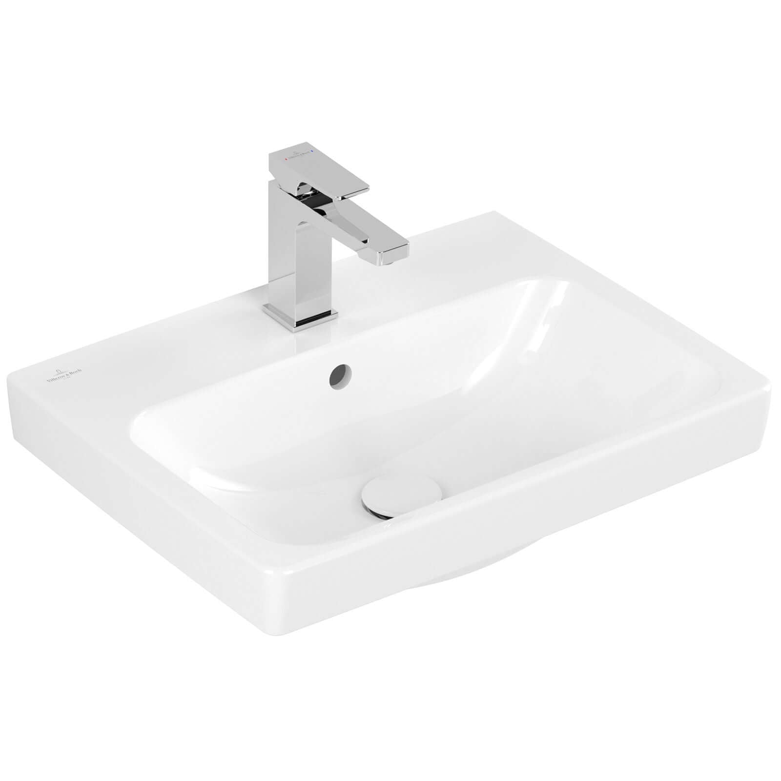 Villeroy & Boch Architectura 550x420 White Alpin 1TH Rectangular Wall Hung Wash Basin