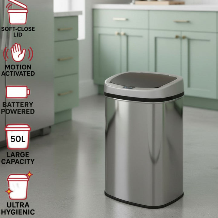 Inmotion 50L Stainless Steel Automatic Sensor Bin