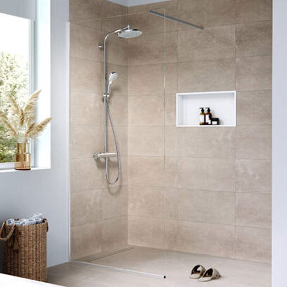 Hansgrohe RainDrain Compact 600 Stainless Steel Complete Shower Drain Set Tileable for Flat Installation