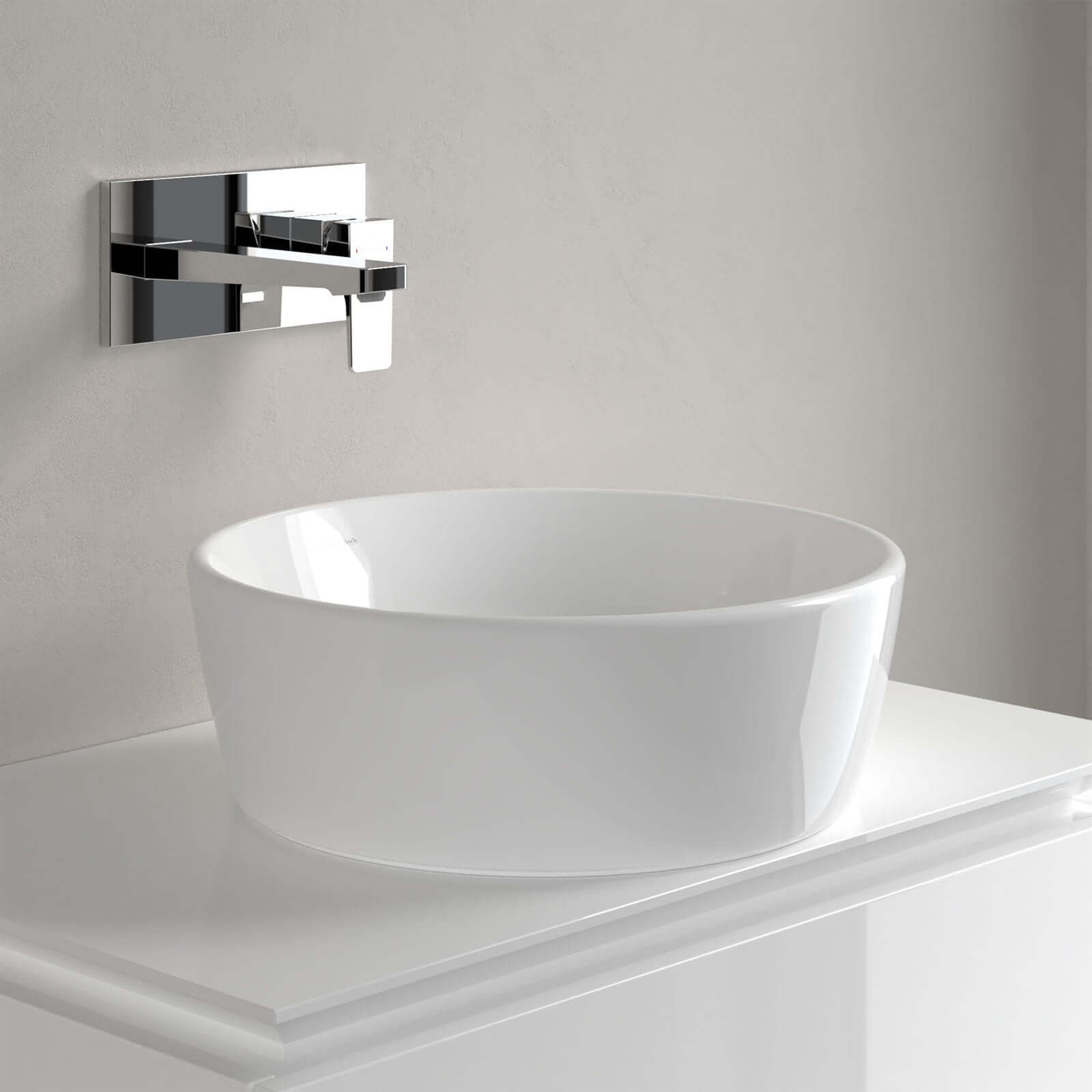 Villeroy & Boch Architectura 450X450 White Alpin Round Sit-On Countertop Basin