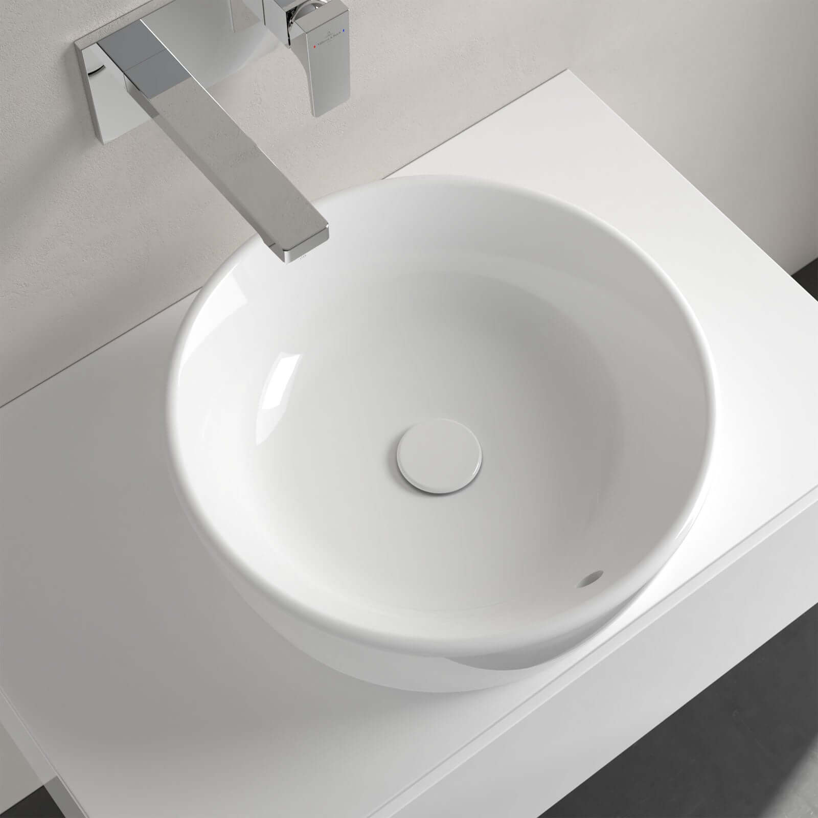 Villeroy & Boch Architectura 450X450 White Alpin Round Sit-On Countertop Basin