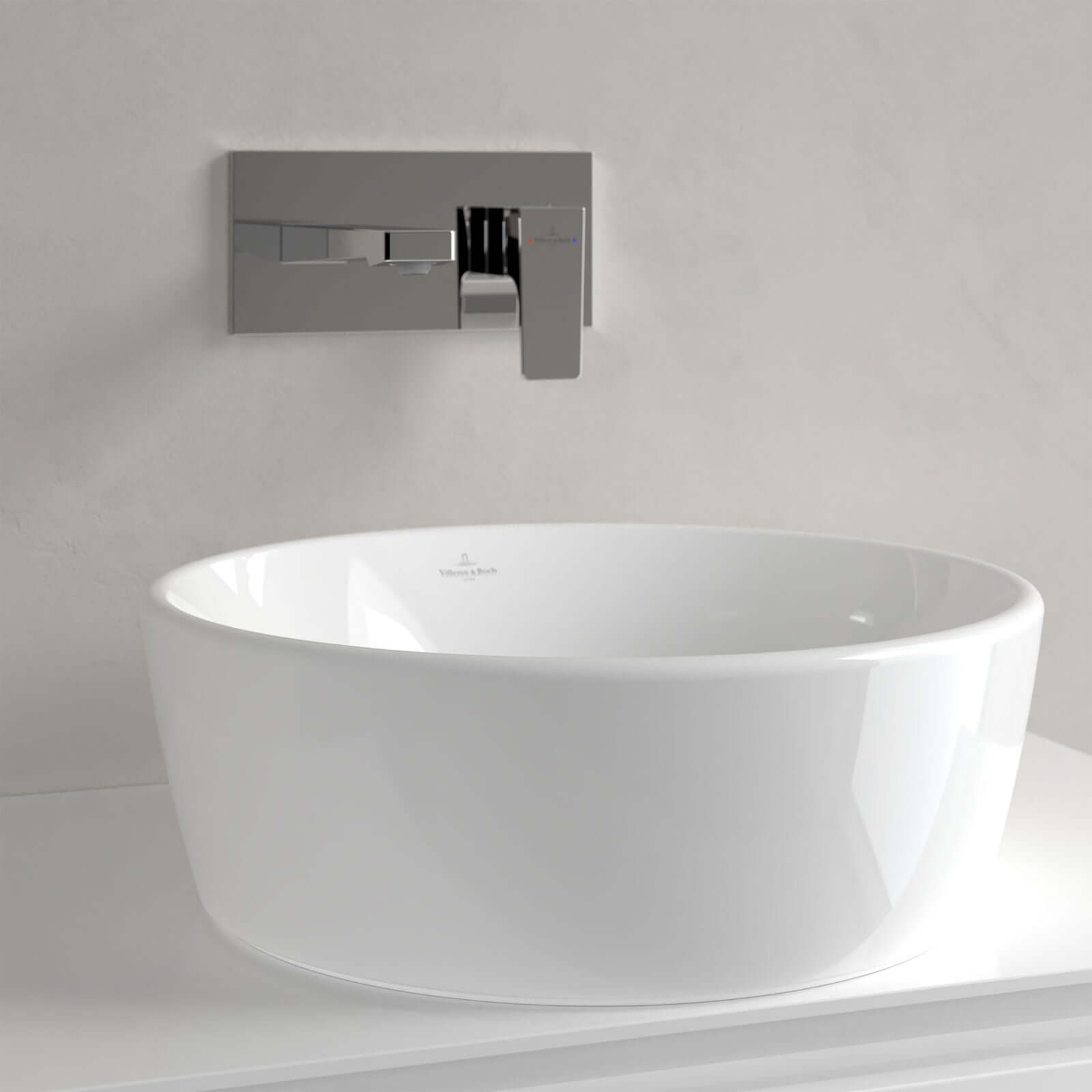 Villeroy & Boch Architectura 450X450 White Alpin Round Sit-On Countertop Basin