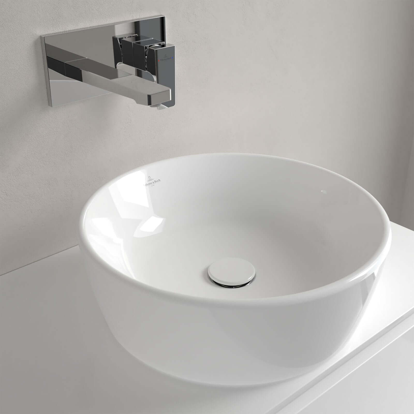 Villeroy & Boch Architectura 450X450 White Alpin Round Sit-On Countertop Basin