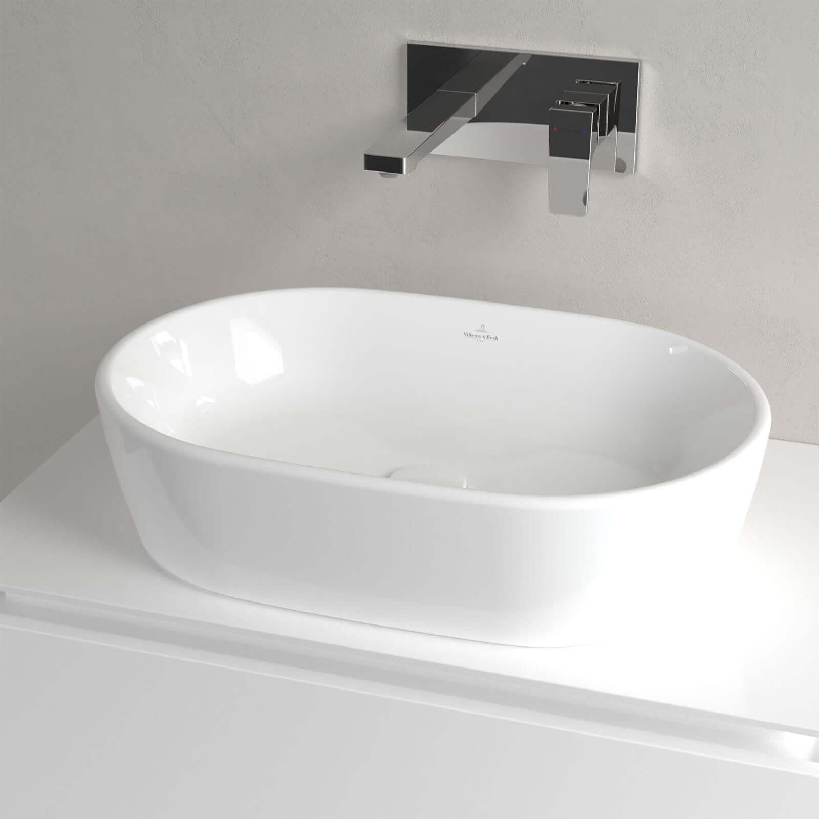 Villeroy & Boch Architectura 600X400 White Alpin Oval Sit-On Countertop Basin