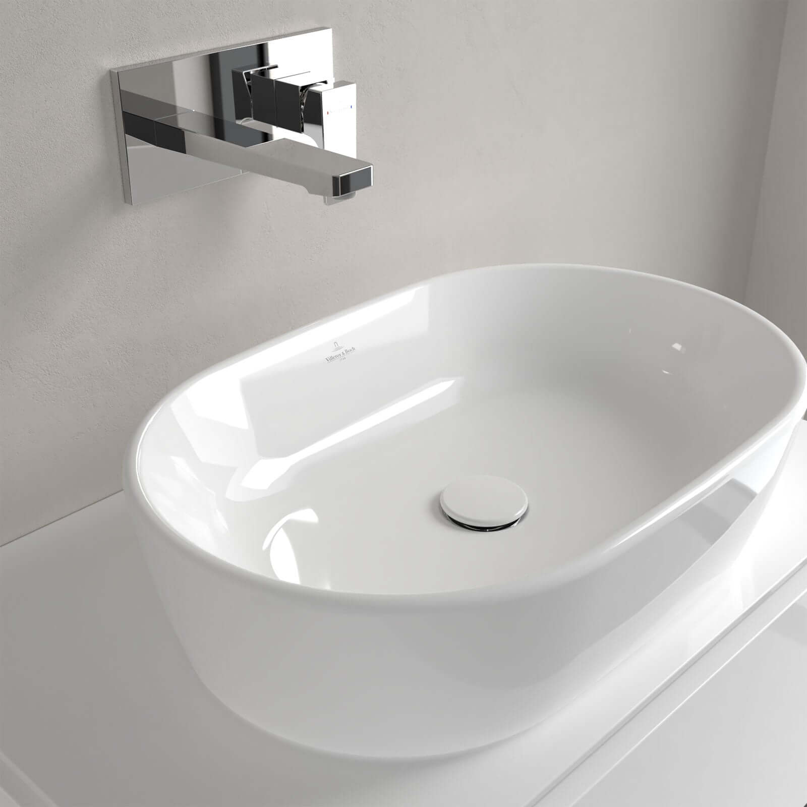 Villeroy & Boch Architectura 600X400 White Alpin Oval Sit-On Countertop Basin