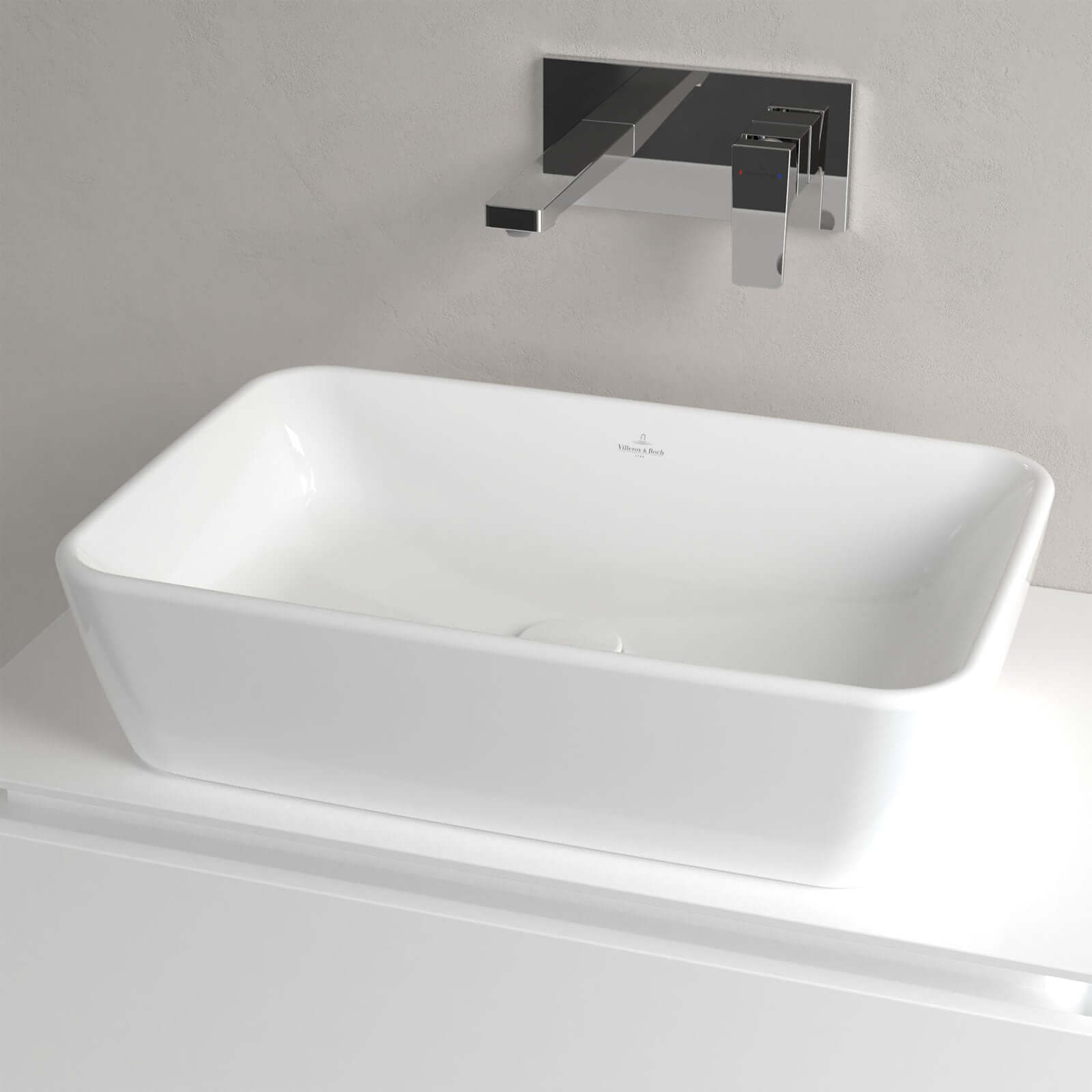 Villeroy & Boch Architectura 600x405 White Alpin Rectangular Sit-On Countertop Basin