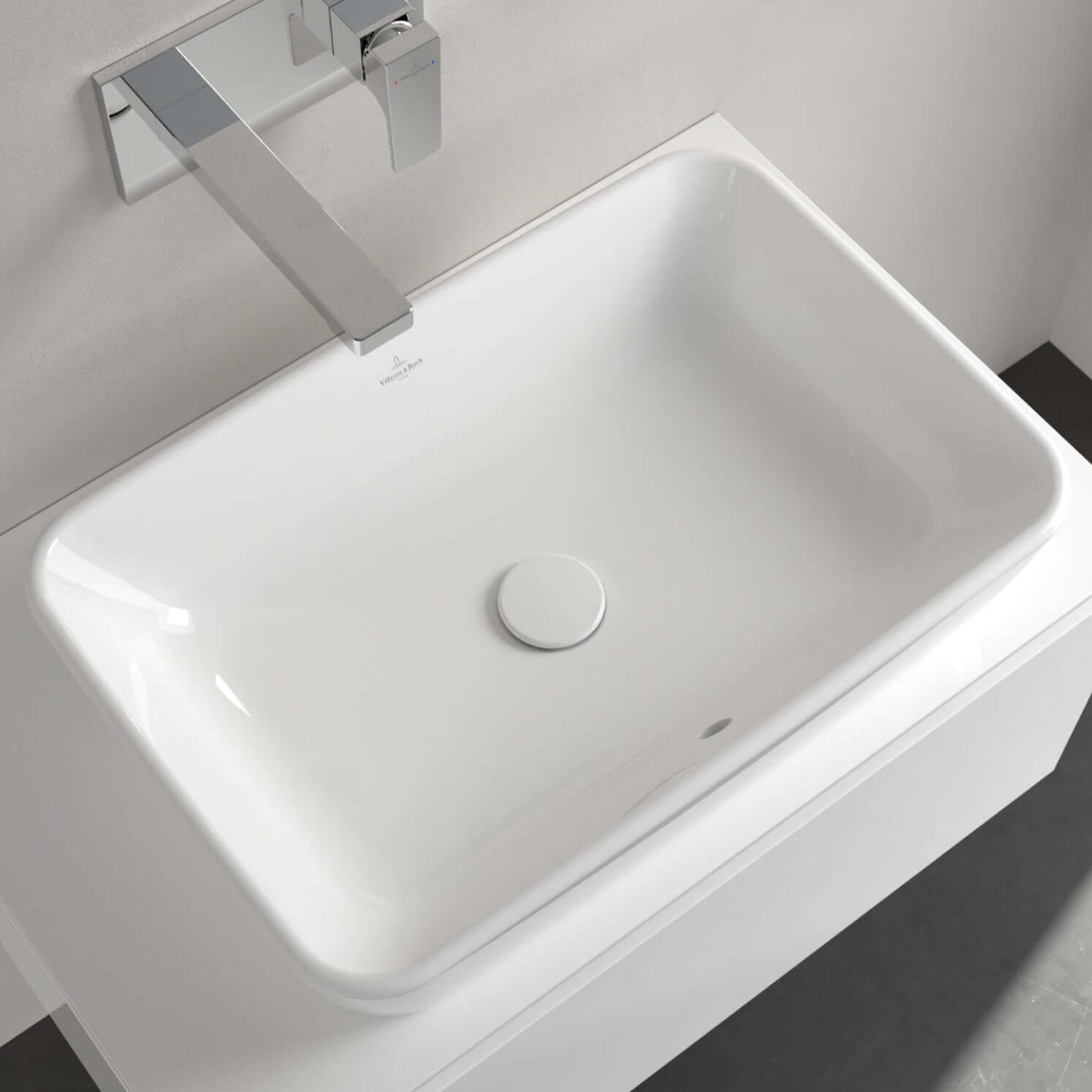 Villeroy & Boch Architectura 600x405 White Alpin Rectangular Sit-On Countertop Basin