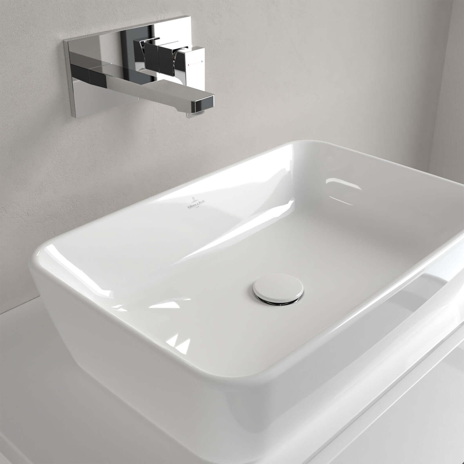 Villeroy & Boch Architectura 600x405 White Alpin Rectangular Sit-On Countertop Basin