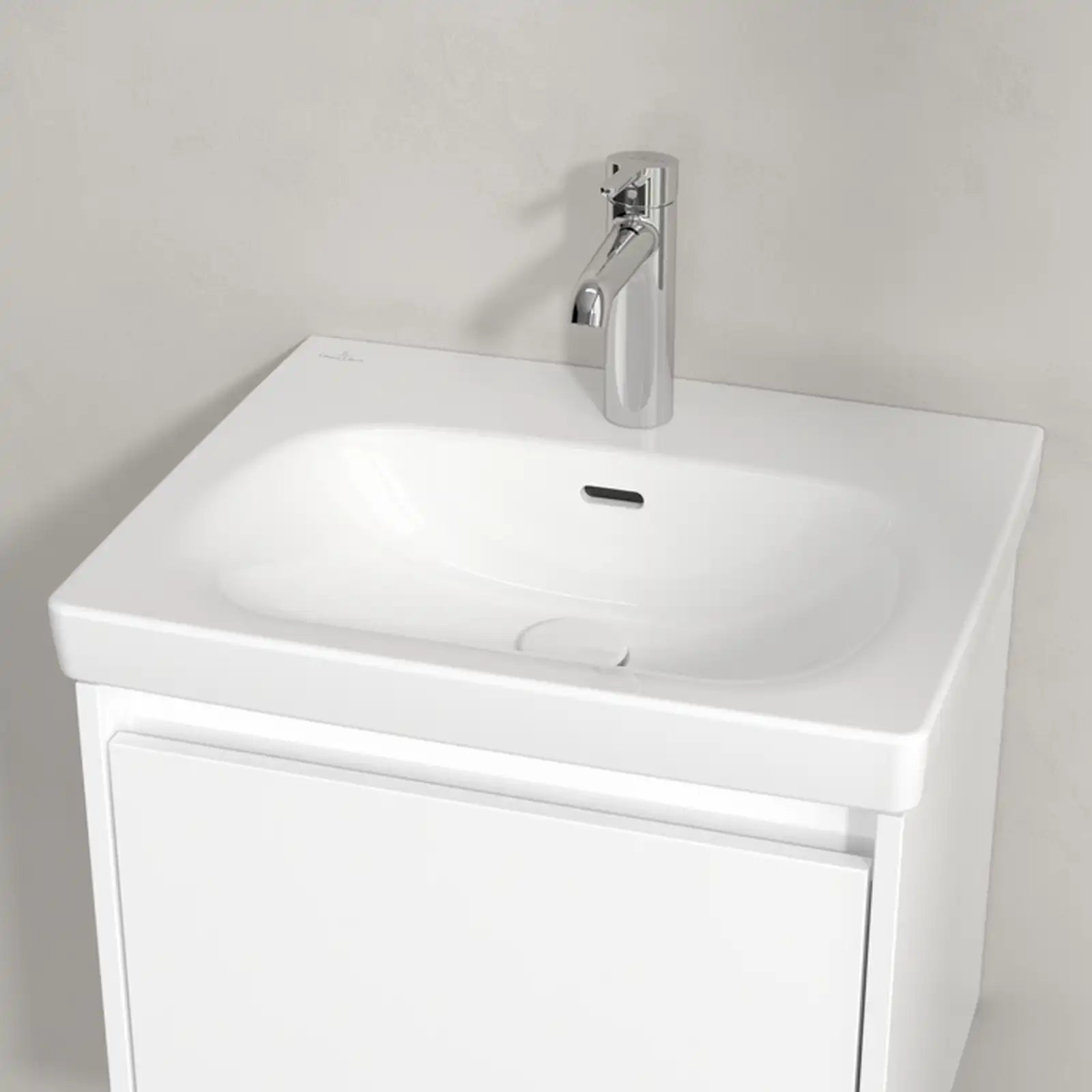 Villeroy & Boch Skyla Soft Green 1 Pull Out Element Vanity Unit & White Alpin Washbasin C78300AF+5A515501
