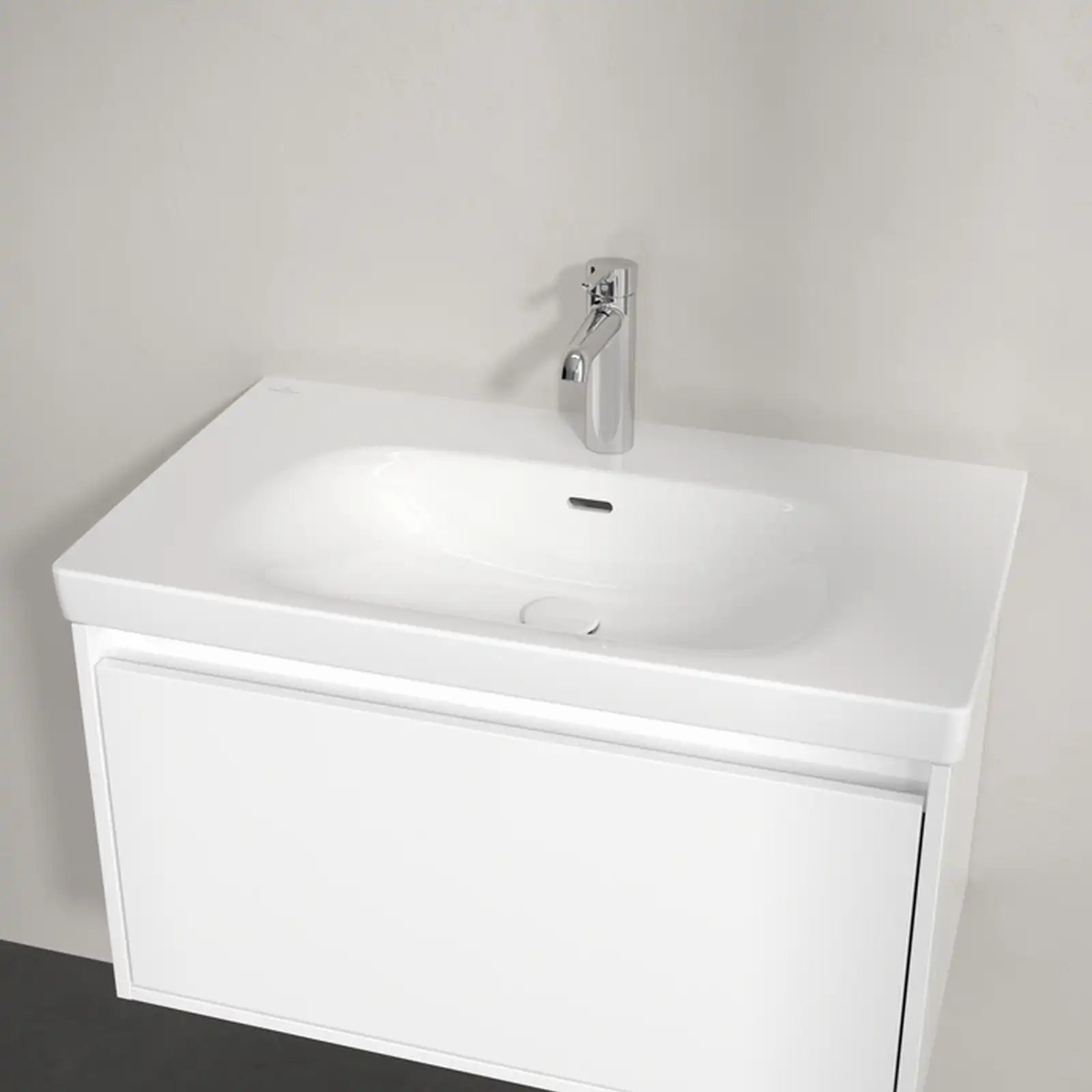 Villeroy & Boch Skyla Graphite 2 Pull Out Element Vanity Unit & White Alpin Washbasin with Overflow C79600VR+5A518001