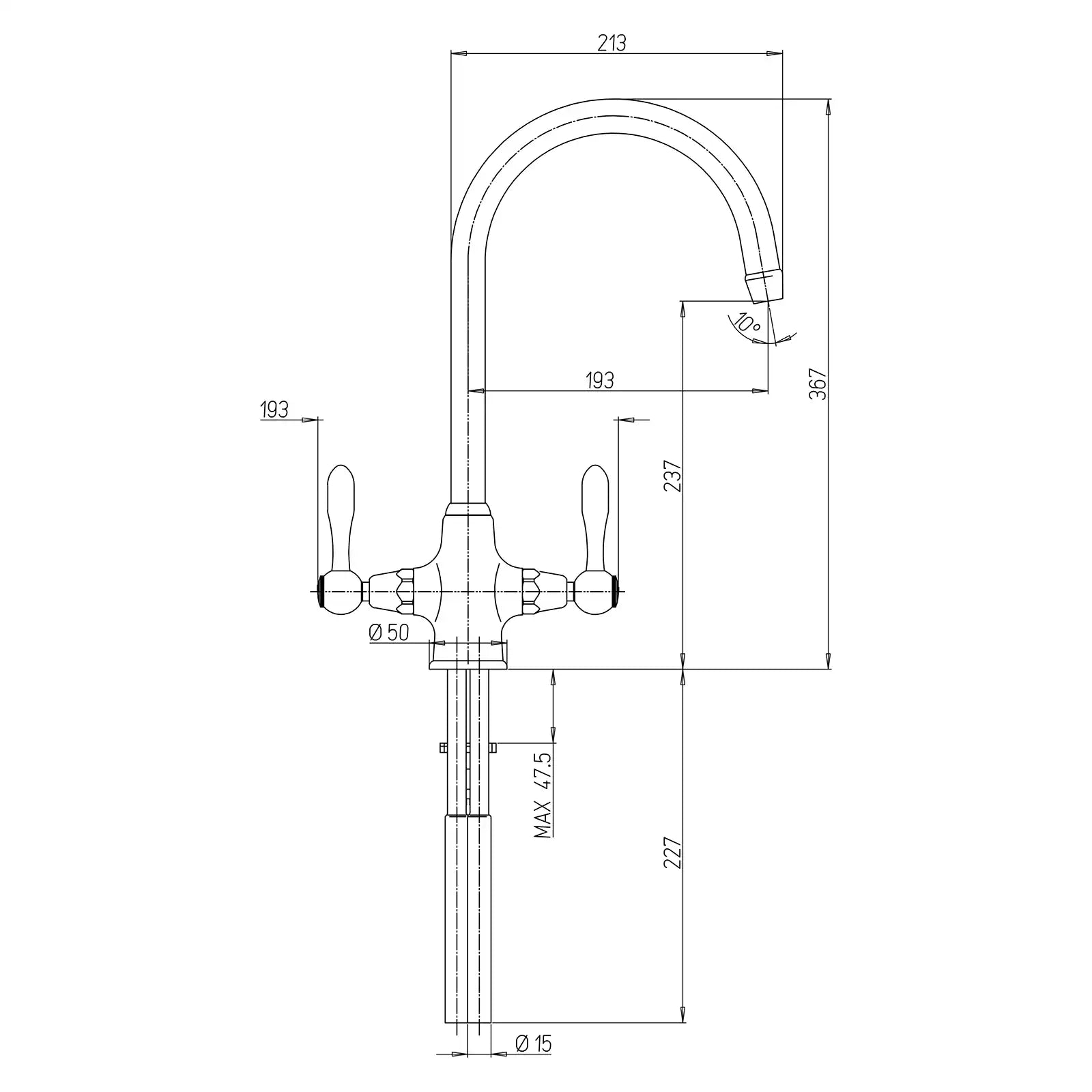 Paini Swan Chrome Solid Lever Mono Tap 64CR544ELLEPL
