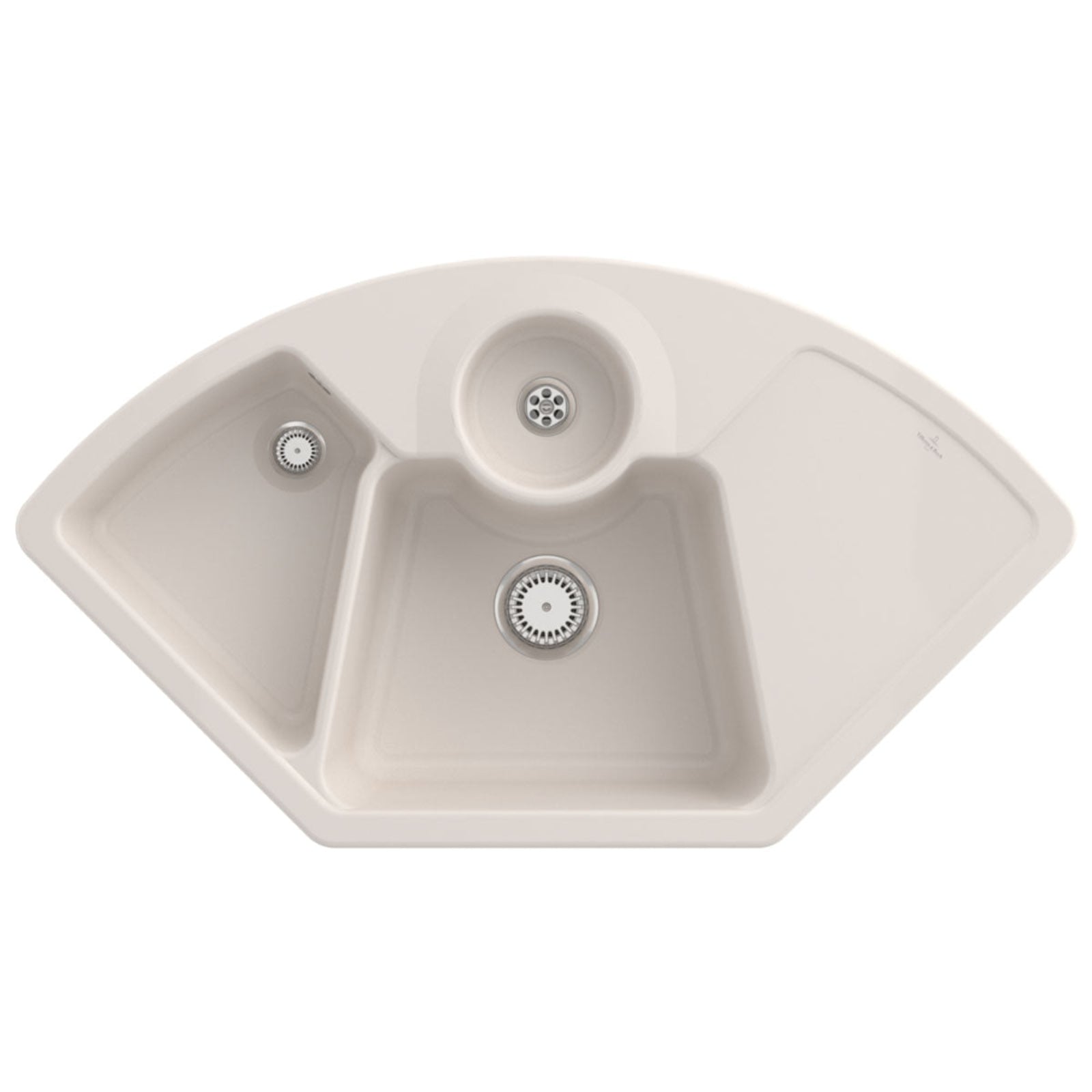 Villeroy & Boch Solo 2.5 Bowl Ceramic Corner Kitchen Sink - NO WASTE