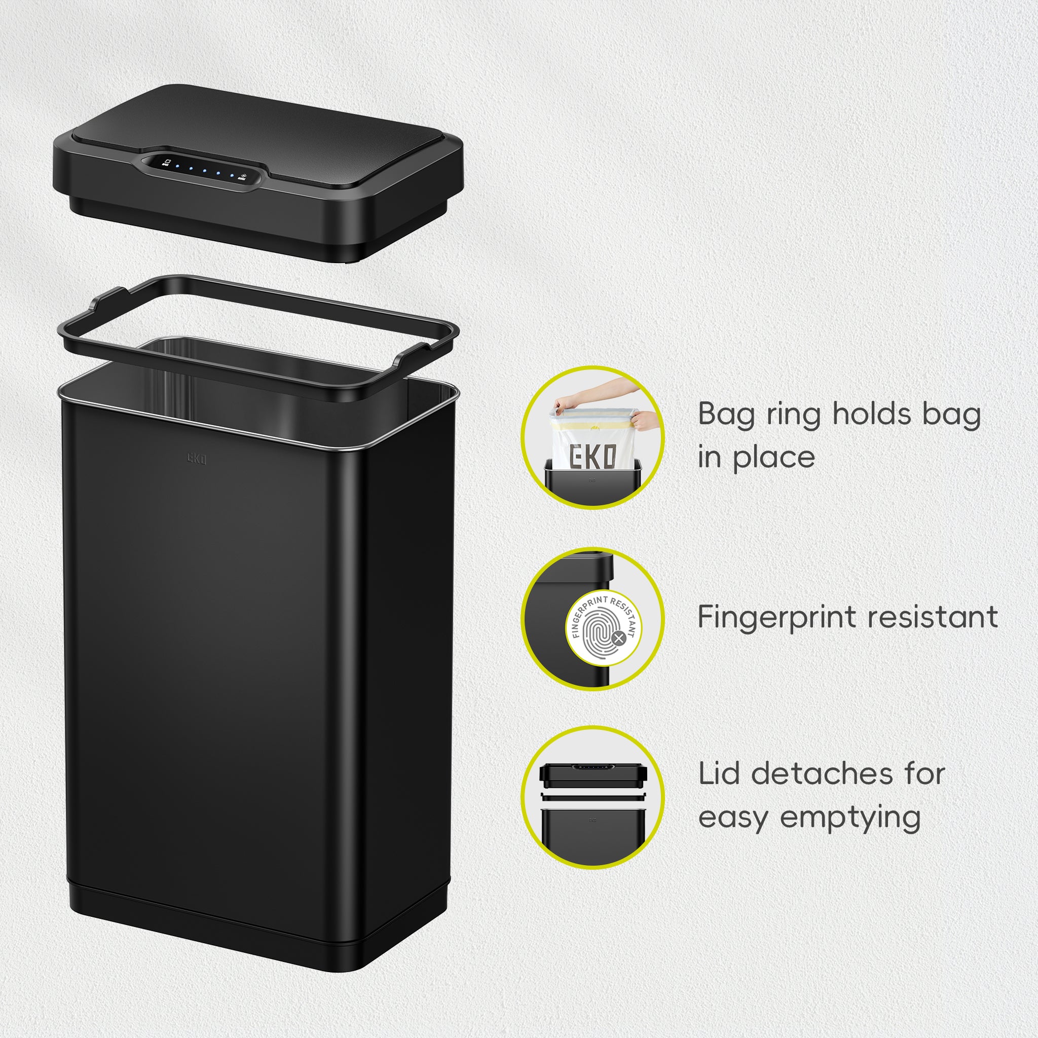 EKO Mirage T 50L Motion Sensor Kitchen Bin
