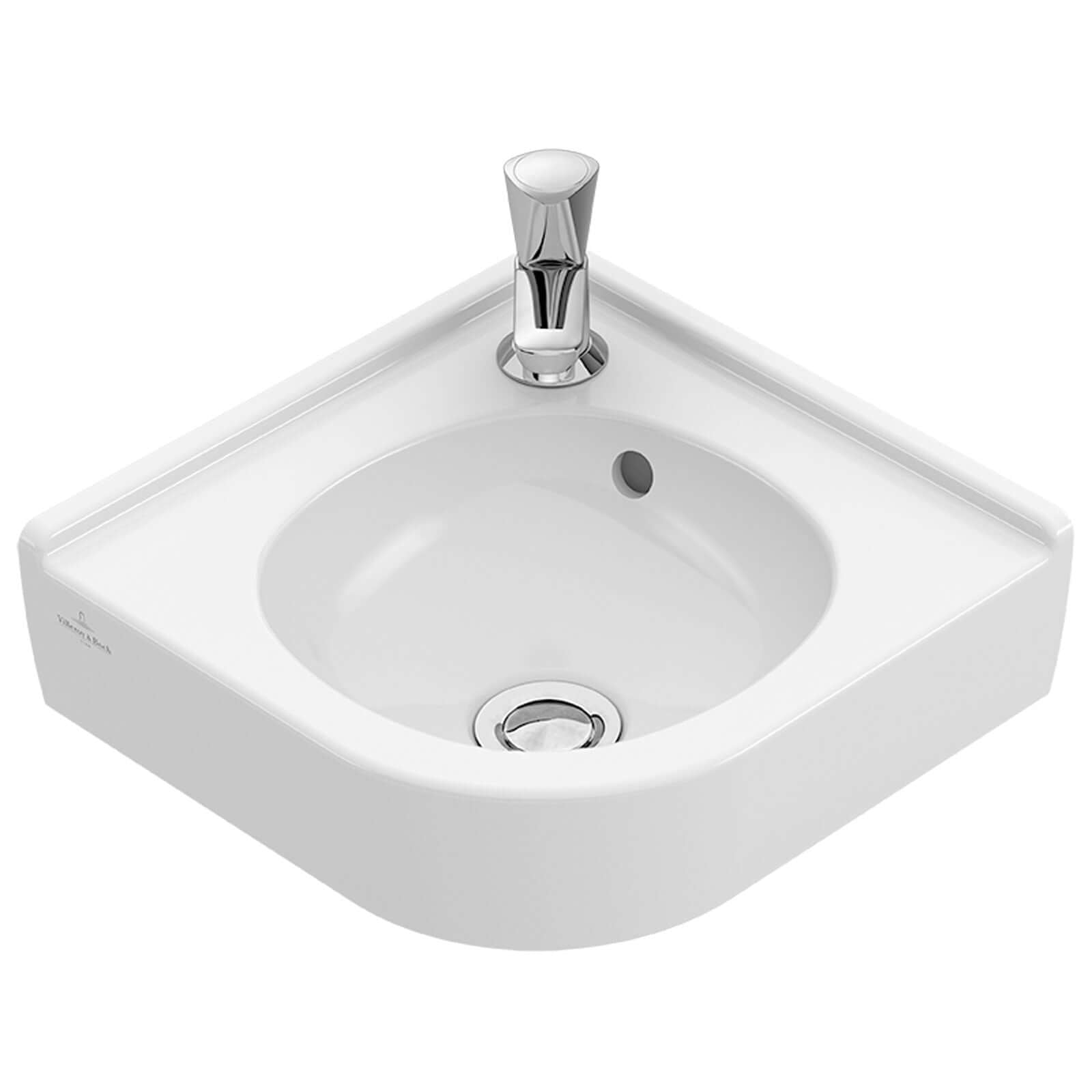 Villeroy & Boch O.novo 400x320 White Alpin 1TH Corner Handwash Basin with Overflow