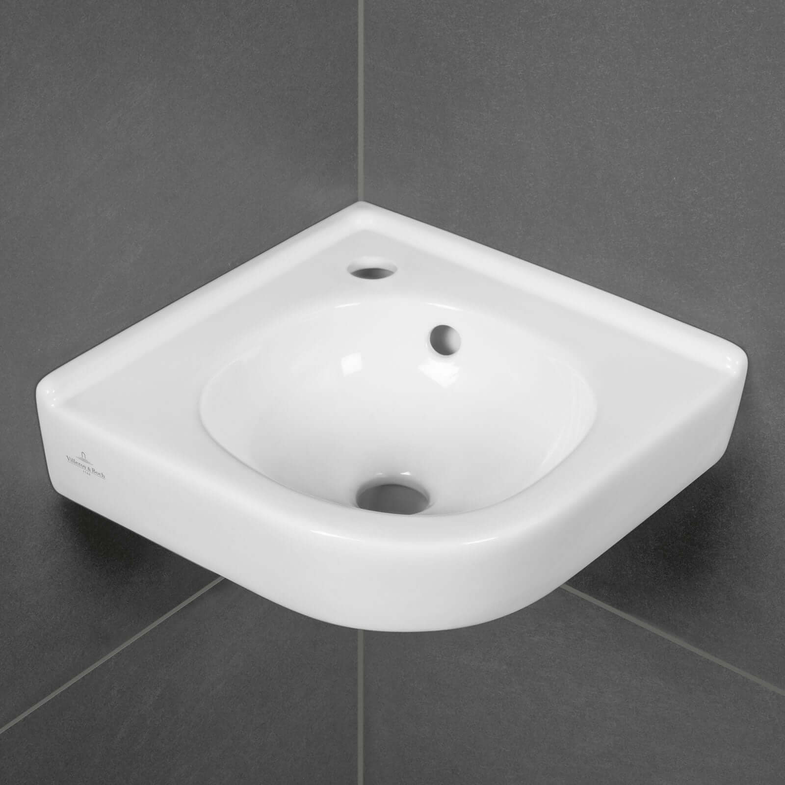 Villeroy & Boch O.novo 400x320 White Alpin 1TH Corner Handwash Basin with Overflow