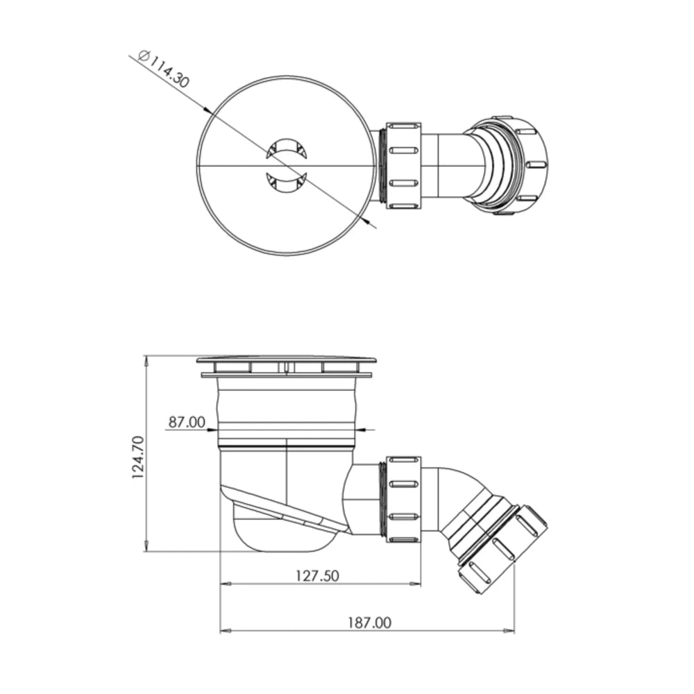 Top Fix Easy Fit Shower Waste - Slotted | G1 1/2”