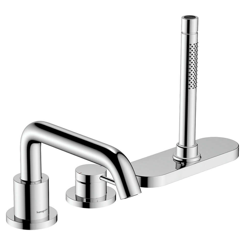 Hansgrohe Tecturis S Chrome 3-Hole Rim Mounted Single Lever Bath Mixer Tap With Sbox 73447000