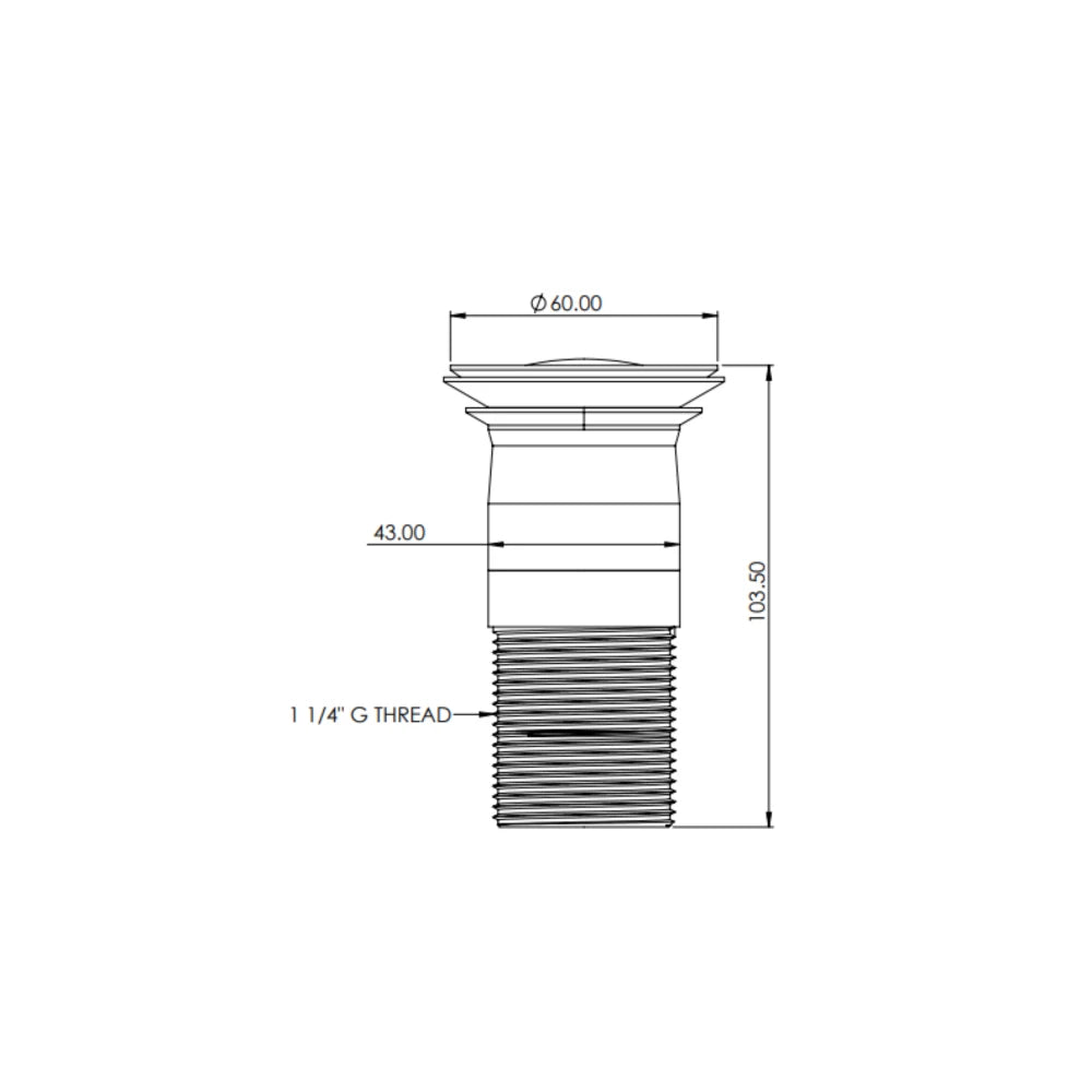 Top Fix Unslotted Basin Waste - G1 1/4”