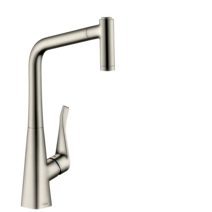 Hansgrohe Metris M71 Brushed Steel  sBox Pullout Kitchen Sink Mixer Tap 73801800