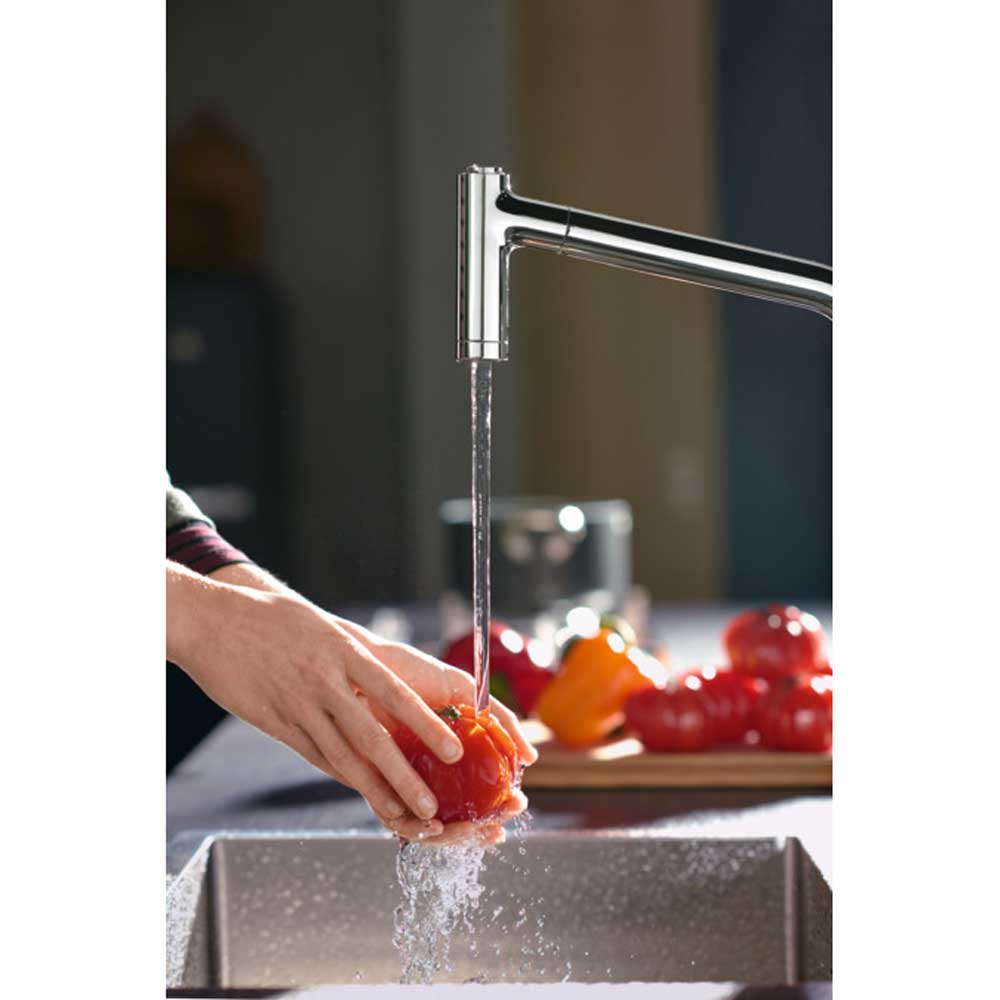 Hansgrohe Metris M71 Brushed Steel  sBox Pullout Kitchen Sink Mixer Tap 73801800