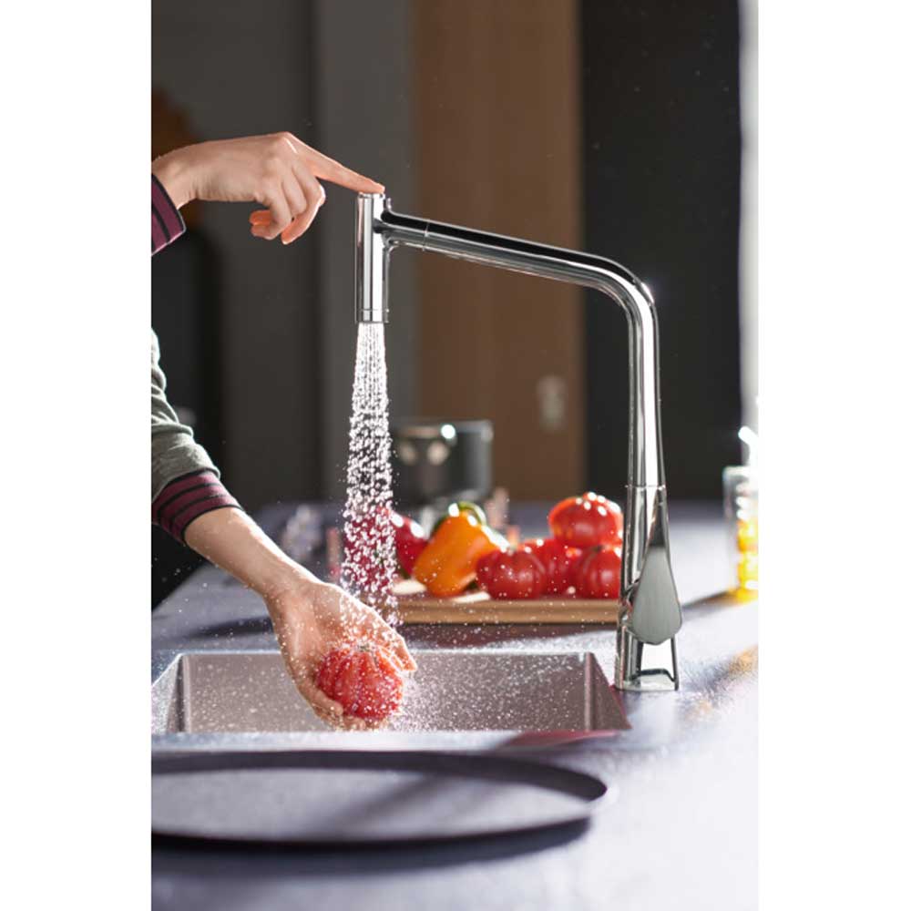 Hansgrohe Metris M71 Brushed Steel  sBox Pullout Kitchen Sink Mixer Tap 73801800