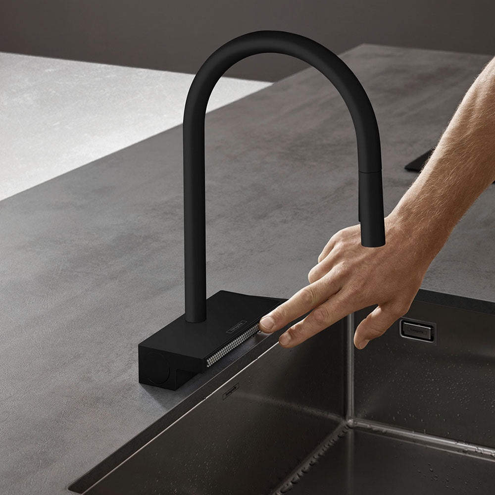Hansgrohe Aquno Select M81 170 3 Jet Pullout Spray Single Lever Kitchen Sink Mixer Tap with sBox