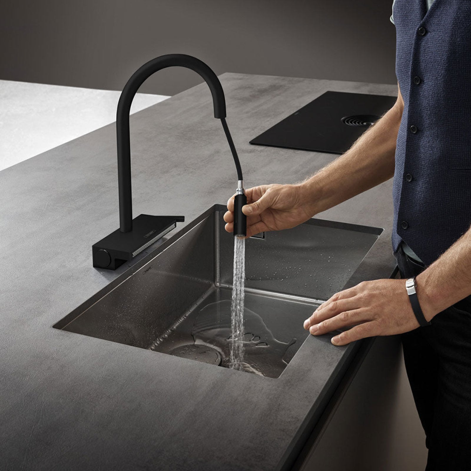 Hansgrohe Aquno Select M81 170 3 Jet Pullout Spray Single Lever Kitchen Sink Mixer Tap