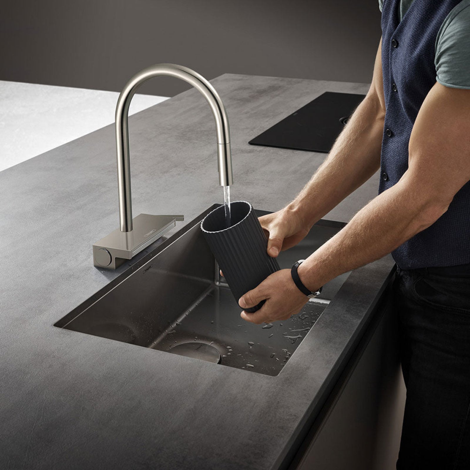 Hansgrohe Aquno Select M81 170 3 Jet Pullout Spray Single Lever Kitchen Sink Mixer Tap