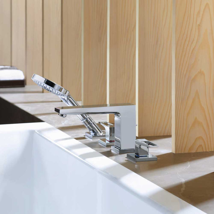 Hansgrohe Metropol Loop Handle Chrome 4-Hole Rim-Mounted Bath Mixer Tap 74553000