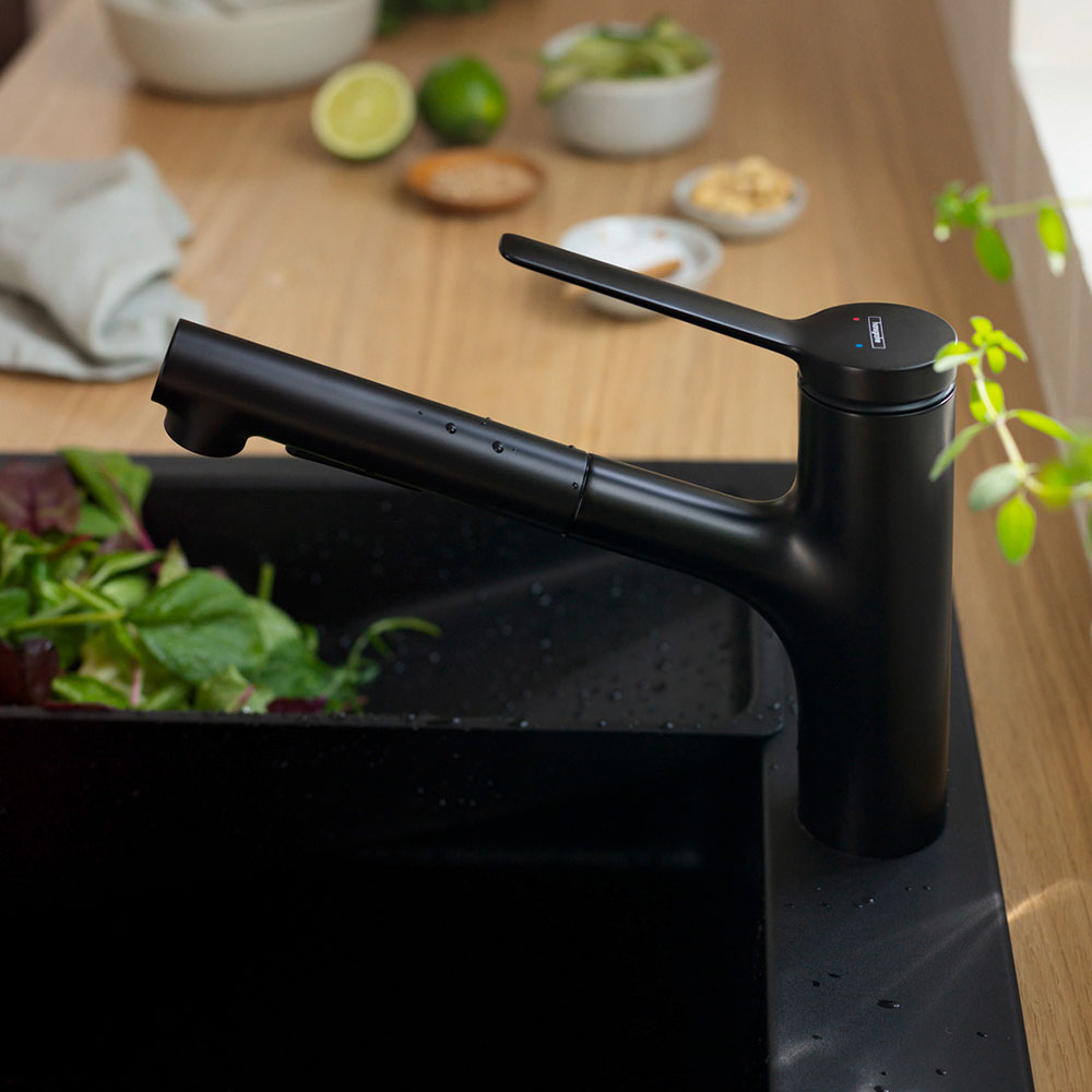 Hansgrohe Zesis M33 150 2 Jet Pull Out Spray Single Lever Kitchen Sink Mixer Tap