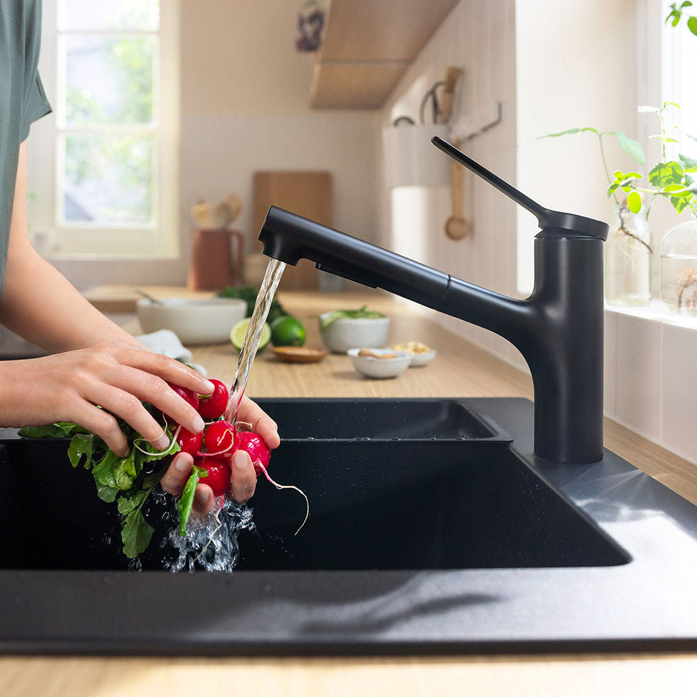 Hansgrohe Zesis M33 150 2 Jet Pull Out Spray Single Lever Kitchen Sink Mixer Tap