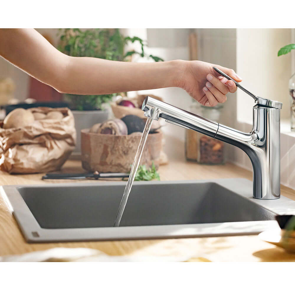 Hansgrohe Zesis M33 150 2 Jet Metal Pull-out Spray Single Lever Kitchen Sink Mixer Tap