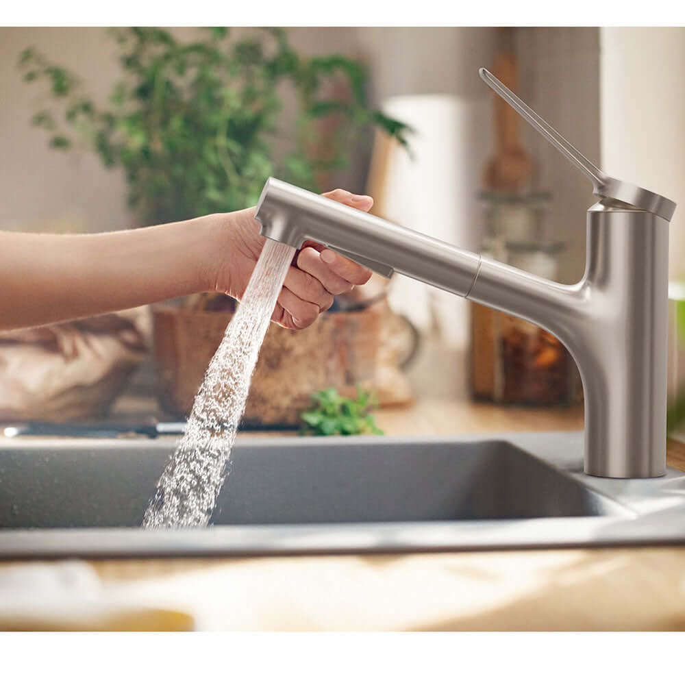 Hansgrohe Zesis M33 150 2 Jet Metal Pull-out Spray Single Lever Kitchen Sink Mixer Tap