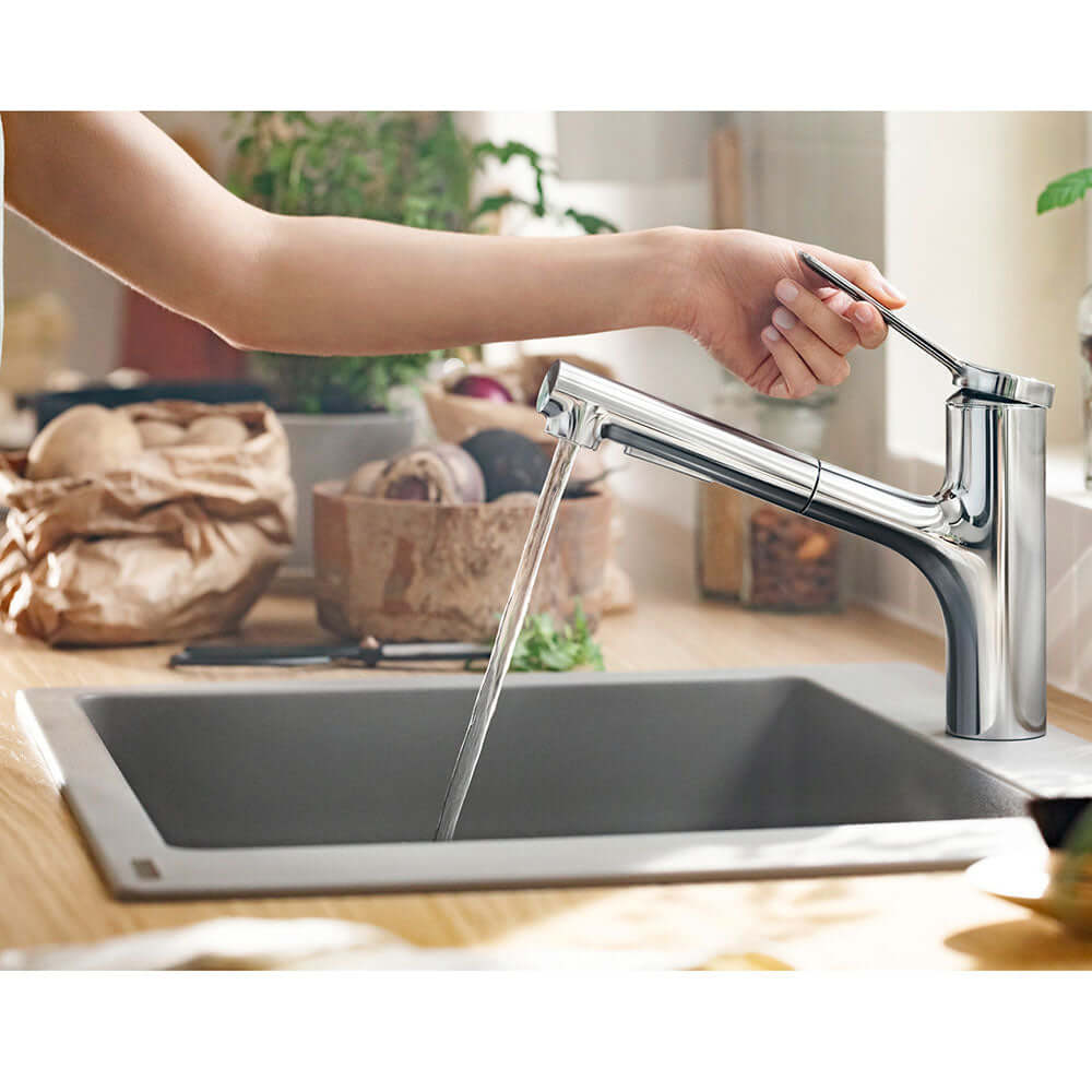 Hansgrohe Zesis M33 150 2 Jet Metal Pull-out Spray Single Lever Kitchen Sink Mixer Tap