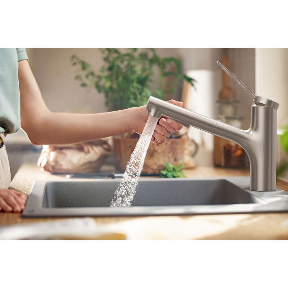 Hansgrohe Zesis M33 150 2 Jet Metal Pull-out Spray Single Lever Kitchen Sink Mixer Tap