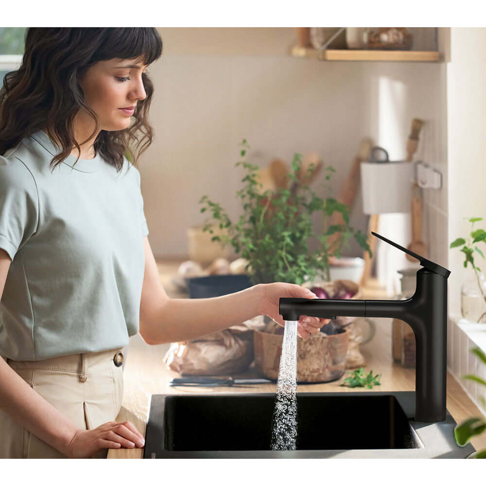 Hansgrohe Zesis M33 160 2 Jet Metal Pull-Out Spray Single Lever Kitchen Sink Mixer Tap