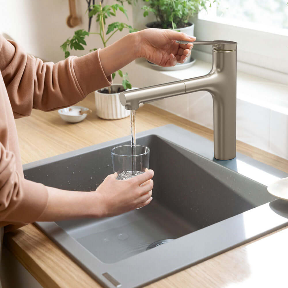 Hansgrohe Zesis M33 160 2 Jet Metal Pull-Out Spray Single Lever Kitchen Sink Mixer Tap