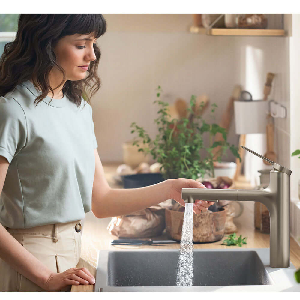 Hansgrohe Zesis M33 160 2 Jet Metal Pull-Out Spray Single Lever Kitchen Sink Mixer Tap