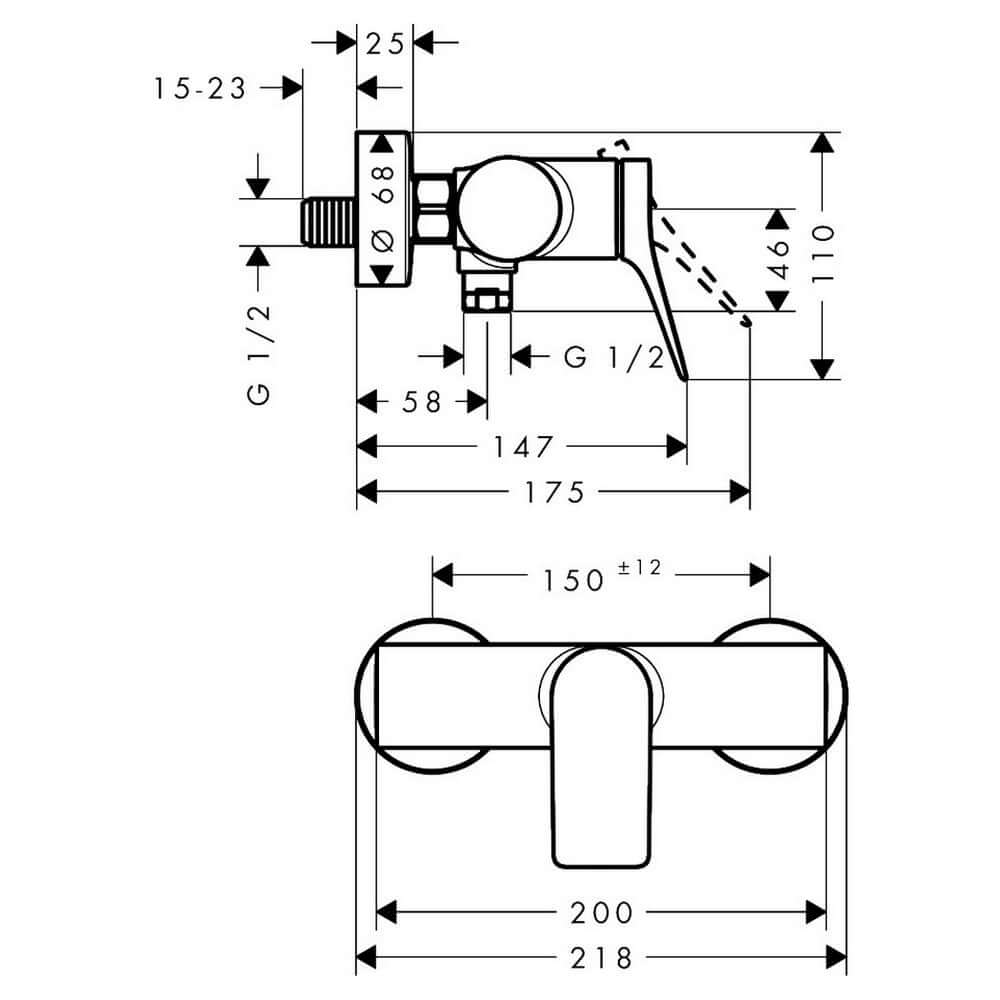 Hansgrohe Vivenis Chrome Single Lever Shower Mixer Tap Original For Exposed Installation 75623000