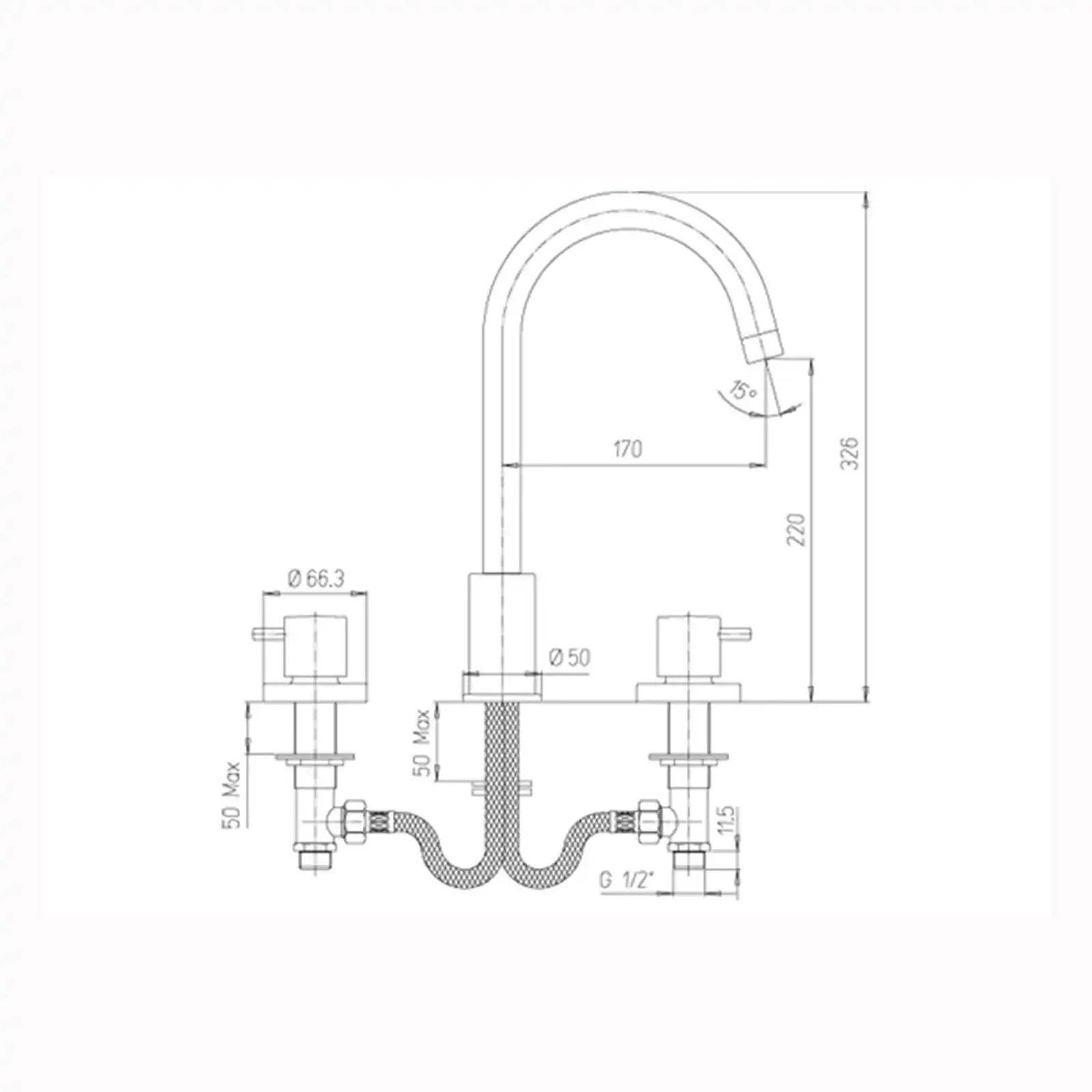 Paini Cox Chrome 3 Hole Basin Mixer Tap 78CR214UK