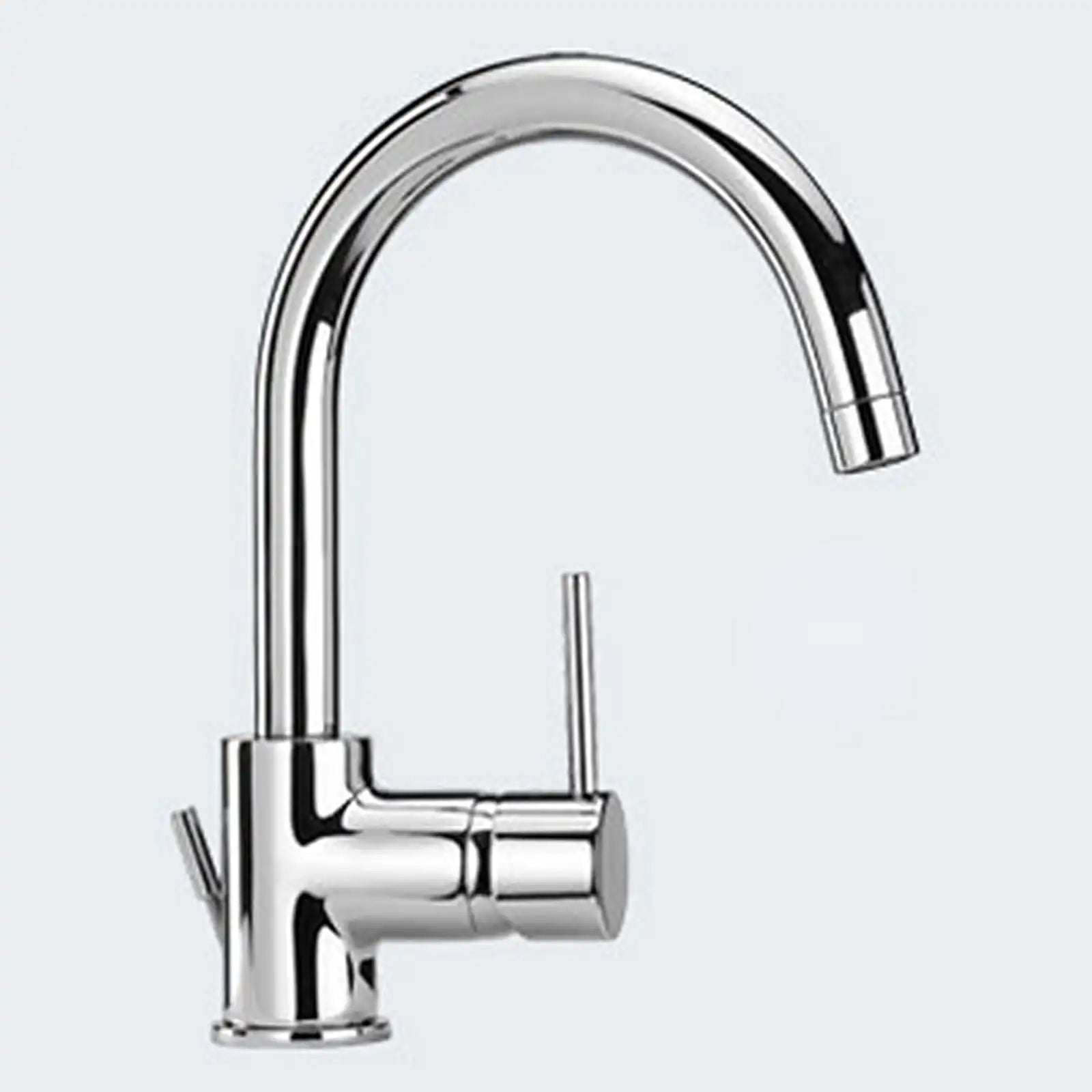 Paini Cox Chrome Swan Neck Side Lever Basin Tap Monobloc c/w Pop Up Waste 78CR250UK