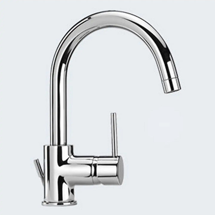 Paini Cox Chrome Swan Neck Side Lever Basin Tap Monobloc c/w Pop Up Waste 78CR250UK