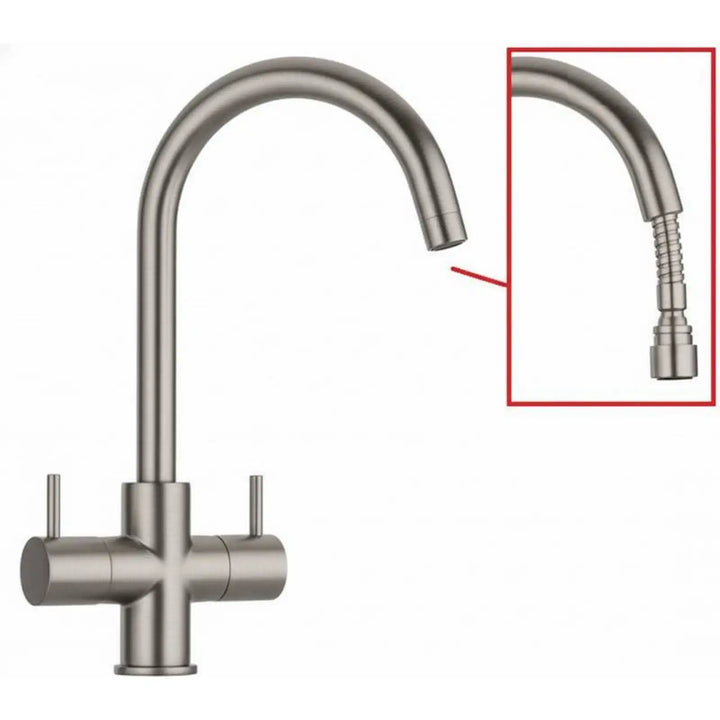 Paini Cox Brushed Nickel Cruciform Mono Pull Out Spray Tap 78PW491F4UK