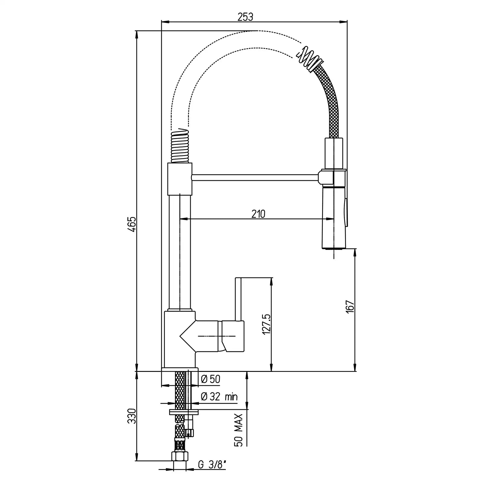 Paini Cox Brushed Magnetic Sink Mono Tap 78PW555UK