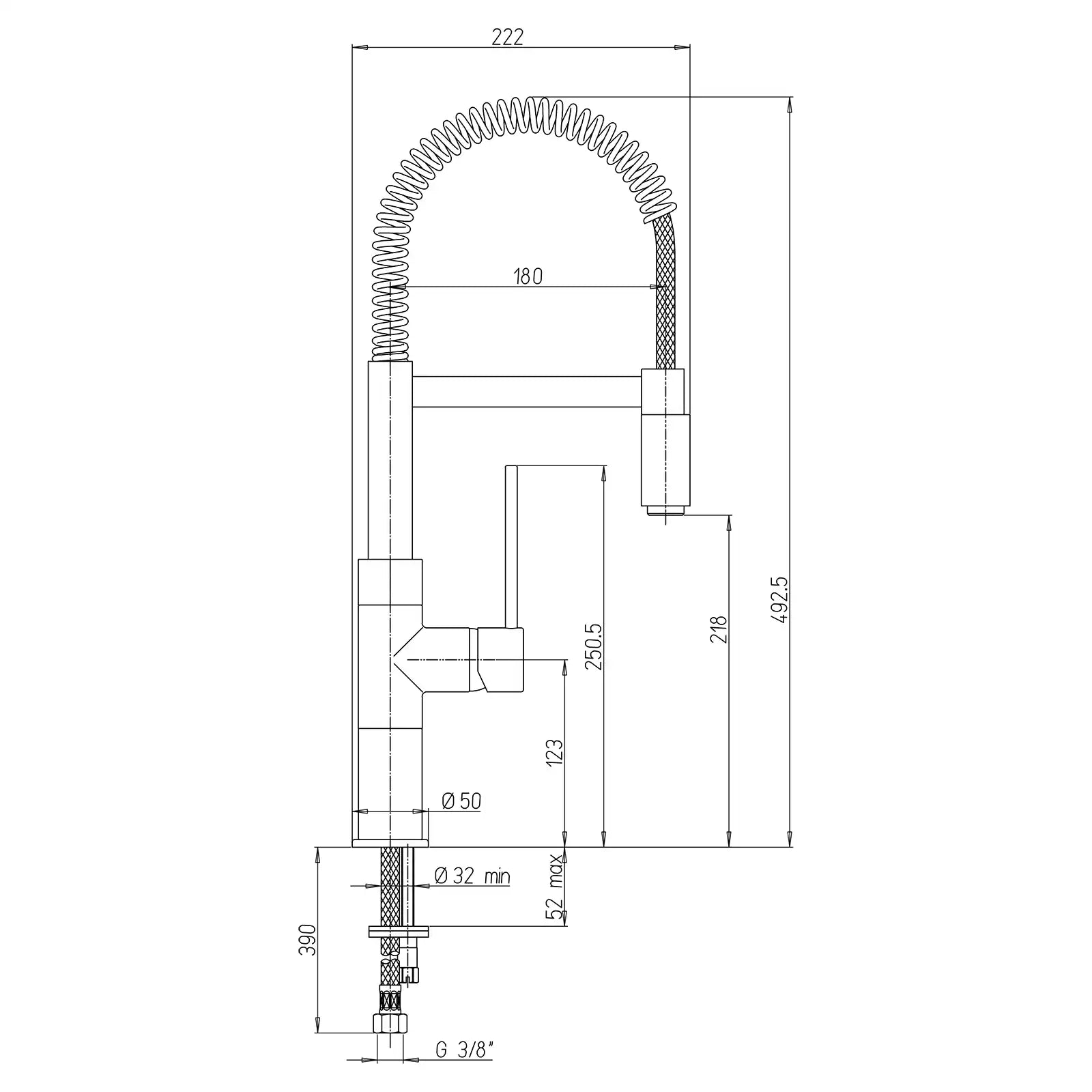 Paini Cox Brushed Flexio Sink Mono Tap 78PW556UK